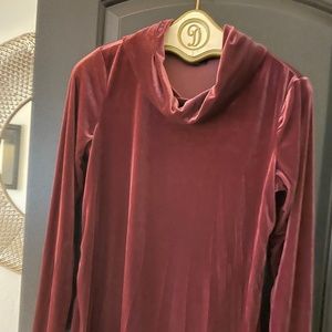 Cowl neck velvet tunic